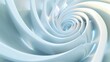© Copi - A 3D render of a spiraling, abstract design of light blue geometric shapes.