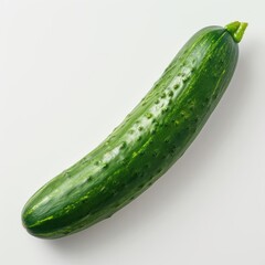 Wall Mural - A whole green cucumber standing upright.