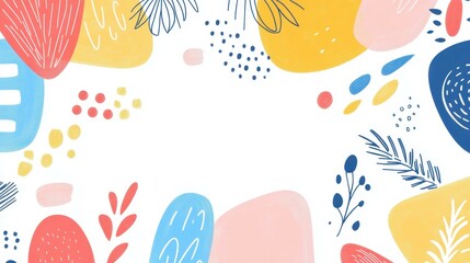 Sticker - Eyecatching social media backgrounds with handdrawn doodles. Perfect for banners, covers, and flyers in vibrant cartoon style.