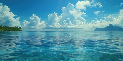 Wall Mural - blue sky and sea