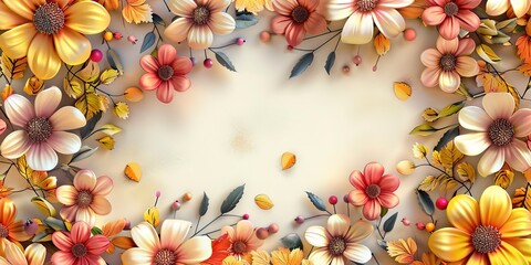 Canvas Print - background with flowers