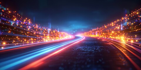 Wall Mural - traffic at night