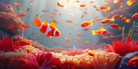 Canvas Print - fish in aquarium