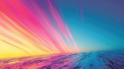 Fototapete - Breathtaking sunset with radiant hues of the sky painting a beautiful tableau against a dark backdro