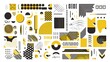 © BersyukurStock - A vibrant abstract composition featuring geometric shapes and patterns in black and yellow.