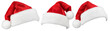 © Roman Samokhin - Set of Santa Claus red hat or Christmas red cap isolated on transparent background
