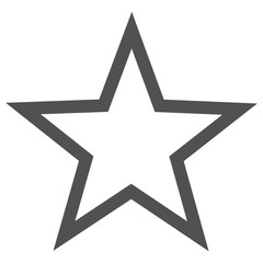 Wall Mural - Star icon with bold outline isolated on white background.