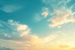 © Dzikrul Husnani - Beautiful view of blue sky with clouds at sunrise. Partly cloudy.Background cloud summer. Cloud summer. Sky cloud clear with sunset. Natural sky cinematic beautiful yellow and white texture , ai
