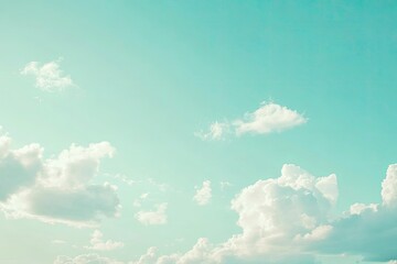 Summer blue sky cloud gradient light white background. Beauty clear cloudy in sunshine calm bright winter air bacground. Gloomy vivid cyan landscape in environment day horizon skyline view spring , ai