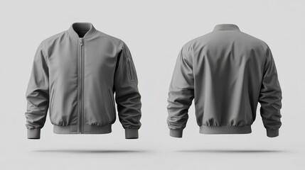 Wall Mural - Blank gray jacket mockup