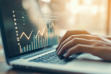Poster - Laptop with an Upward Trend Graph