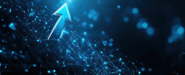 Poster - Blue Arrow Rising Through a Network of Connected Points
