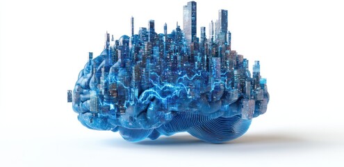 Poster - Cityscape Brain -  The Future of Artificial Intelligence