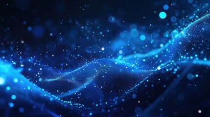 Wall Mural - Abstract Blue Particles Wave