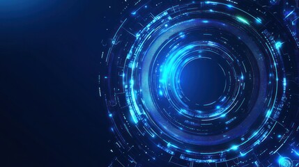 Poster - Abstract Futuristic Blue Circle