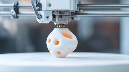 Poster - 3D Printing Process Creating Complex Object with Industrial Machine