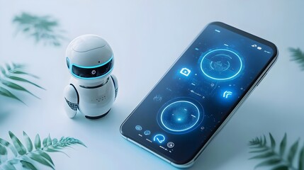 Leinwandbilder - Smartphone Displaying Virtual Assistant with Features for Seamless Digital Interactions