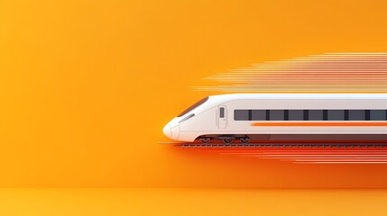 Poster - Rapid High Speed Train in Paper Cut Art with Dynamic Motion Lines