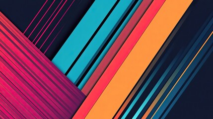 Poster - Abstract Diagonal Striped Pattern with Vibrant Colors