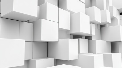 Wall Mural - Abstract Composition of White Cubes