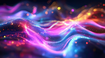Aufkleber - Abstract Wavy Background with Glittering Lights