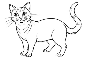 Canvas Print - cat line art illustration