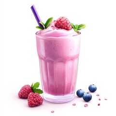 Wall Mural - Raspberry and Blueberry Smoothie.