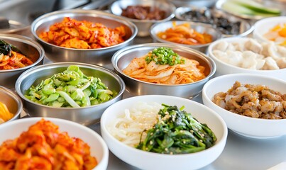 Wall Mural -  Freshly made and steaming Korean breakfast, Generative AI