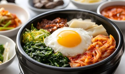 Wall Mural -  Freshly made and steaming Korean breakfast, Generative AI