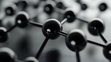 Poster - Abstract Black and White 3D Sphere Network