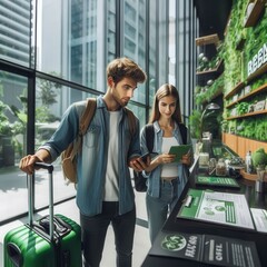 couple shopping in mall