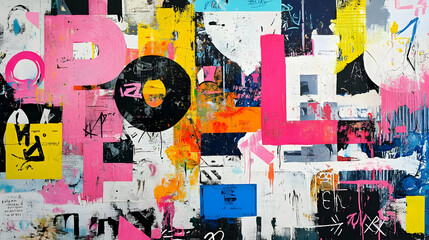 Wall Mural - Abstract Colorful Graffiti Art Urban Street Art Wall Painting