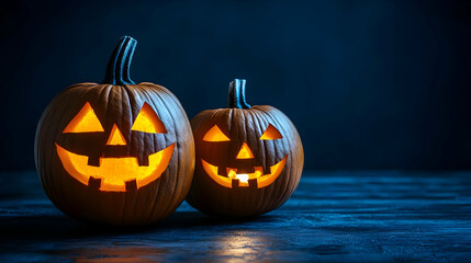 Wall Mural - Illuminated Jack o Lantern Pumpkins for Halloween