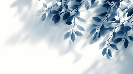 Wall Mural - Blue Leaf Shadow Overlay