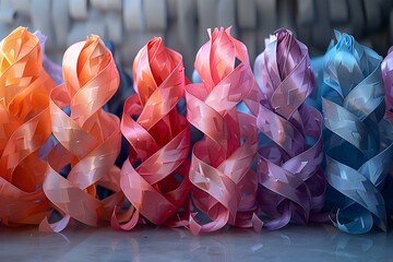 Canvas Print - a group of colorful ribbons. 