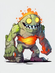 Sticker - Cartoon Lava Monster