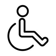 Fototapete - Handicap sign icon in thin line style vector illustration graphic design