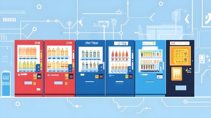 Poster - of a graphic showcasing the internet of things iot applications for vending machines featuring conne