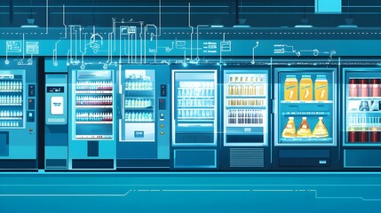 Poster - innovative graphic showcasing the of the internet of things iot in beverage vending machines