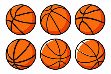 Wall Mural - Basketball ball icons set. Basketball ball clipart bundle. Vector illustration.