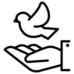 Fototapete - Freedom icon in thin line style vector illustration graphic design