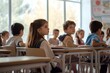 © DavidGalih | Dikomo. - school children sitting at desks in a classroom