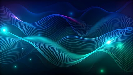 Abstract background neon wave. Hi-tech design for wallpaper, banner, background, landing page. Abstract Neon Dark Wave Dotted Line Pattern Technology Background