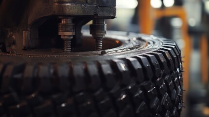 Wall Mural - Tire Changing Machine Close-up