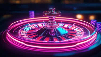 Neon Roulette Wheel: A Close-Up Look