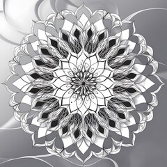 Wall Mural - Intricate floral mandala design. Generative Ai.