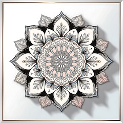 Wall Mural - Floral mandala design. Generative Ai.