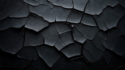 Wall Mural -   A detailed image of a darkened surface, resembling a fissure on the facade of a construction