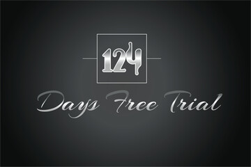 124 day free trial banner design. 124 days free banner background
