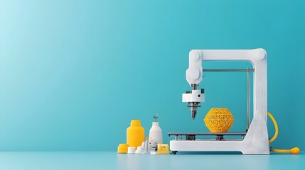 Poster - Additive Manufacturing 3D Printer in Paper Cut Style Representation